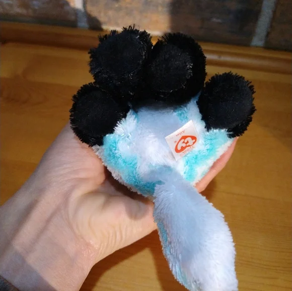 Ty Beanie Boos ATLAS the Aqua Chevron Fox Stuffed Animal - Picture 8 of 16
